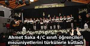Ahmet Saka 4/C sınıfı öğrencileri mezuniyetlerini türkülerle kutladı