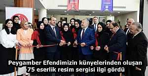 Peygamber Efendimizin künyelerinden oluşan 75 eserlik resim sergisi ilgi gördü