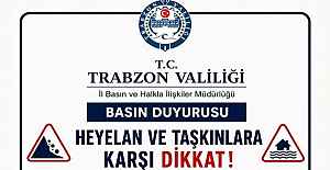 TRABZON VALİLİĞİNDEN UYARI