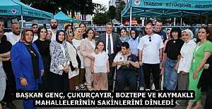 BAŞKAN GENÇ, ÇUKURÇAYIR, BOZTEPE VE KAYMAKLI MAHALLELERİNİN SAKİNLERİNİ DİNLEDİ
