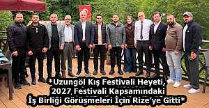 *Uzungöl Kış Festivali Heyeti, 2027 Festivali Kapsamındaki İş Birliği Görüşmeleri İçin Rize’ye Gitti*