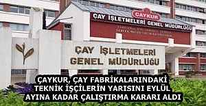 ÇAYKUR, ÇAY FABRİKALARINDAKİ TEKNİK...