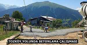 TOZKÖY YOLUNDA BETONLAMA ÇALIŞMASI