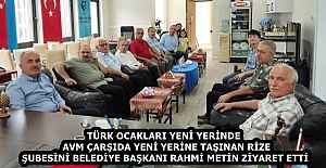 TÜRK OCAKLARI YENİ YERİNDE  AVM ÇARŞIDA YENİ YERİNE TAŞINAN RİZE ŞUBESİNİ BELEDİYE BAŞKANI RAHMİ METİN ZİYARET ETTİ