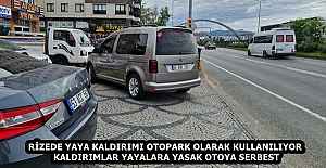 RİZEDE YAYA KALDIRIMI OTOPARK OLARAK KULLANILIYOR KALDIRIMLAR YAYALARA YASAK OTOYA SERBEST