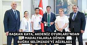 BAŞKAN KAYA, AKDENİZ OYUNLARI’NDAN MADALYALARLA DÖNEN BUĞRA SELİMZADE’Yİ AĞIRLADI 