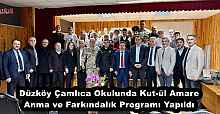 Düzköy Çamlıca Okulunda Kut-ül Amare Anma ve Farkındalık Programı Yapıldı