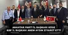 ANAHTAR PARTİ İL BAŞKANI KÖSE BBP İL BAŞKANI ADEM AYDIN ZİYARET ETTİ