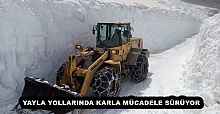 YAYLA YOLLARINDA KARLA MÜCADELE SÜRÜYOR 