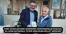 TÜRK OCAKLARI RİZE ŞUBESİNDE KONFERANSLAR BAŞLADI. AV. ATEŞ HATİNOĞLU ‘’ETNİK KİMLİKLER MİLLET DEĞİLDİR’’