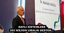 RAYLI SİSTEMLERE 500 MİLYON LİRALIK DESTEK…