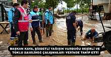 BAŞKAN KAYA, ŞİDDETLİ YAĞIŞIN VURDUĞU BEŞİRLİ VE TOKLU SAHİLİNDE ÇALIŞMALARI YERİNDE TAKİP ETTİ