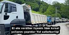 El ele verdiler ilçenin tüm kırsal yollarını yaptılar Yol seferberliği 