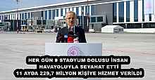 HER GÜN 9 STADYUM DOLUSU İNSAN HAVAYOLUYLA SEYAHAT ETTİ 11 AYDA 229,7 MİLYON KİŞİYE HİZMET VERİLDİ