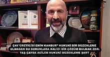 ÇAY ÜRETİCİSİ EMİN KANBUR’’ HUKUKİ BİR DÜZENLEME OLMADAN BU SORUNLARA KALICI BİR ÇÖZÜM BULMAK ZOR. YAŞ ÇAYDA ACİLEN HUKUKİ DÜZENLEME ŞART