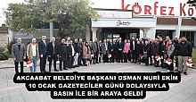 AKCAABAT BELEDİYE BAŞKANI OSMAN NURİ EKİM 10 OCAK GAZETECİLER GÜNÜ DOLAYSIYLA BASIN İLE BİR ARAYA GELDİ