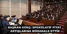 BAŞKAN GENÇ: SPEKÜLATİF FİYAT ARTIŞLARINA MÜDAHALE ETTİK