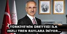 TÜRKİYE'NİN ÜRETTİĞİ İLK HIZLI TREN RAYLARA İNİYOR…