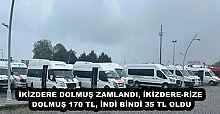 İKİZDERE DOLMUŞ ZAMLANDI, İKİZDERE-RİZE DOLMUŞ 170 TL, İNDİ BİNDİ 35 TL OLDU
