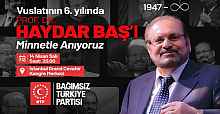 Bağımsız Türkiye Partisi vuslatının 6. Yılında kurucu lideri Prof. Dr. Haydar Baş’ı anıyor.