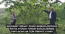 AKÇAABAT ZİRAAT ODASI BAŞKANLIĞINDAN MAYIS AYINDA FINDIK BAHÇELERİNDE YAPILACAKLAR İÇİN ÖNEMLİ UYARI!