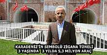 KARADENİZ’İN SEMBOLÜ ZİGANA TÜNELİ 3 YAŞINDA   3 YILDA 5,3 MİLYON ARAÇ