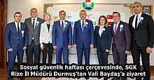 Sosyal güvenlik haftası çerçevesinde, SGK Rize İl Müdürü Durmuş’tan Vali Baydaş’a ziyaret