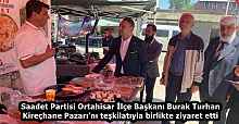 Saadet Partisi Ortahisar İlçe Başkanı Burak Turhan Kireçhane Pazarı’nı teşkilatıyla birlikte ziyaret etti