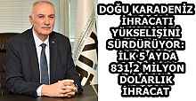DOĞU KARADENİZ İHRACATI YÜKSELİŞİNİ SÜRDÜRÜYOR: İLK 5 AYDA 831,2 MİLYON DOLARLIK İHRACAT