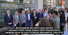 BÜYÜKŞEHİR BELEDİYE MECLİSİNDE HAKARET EDEN FARUK KANCA ÖZÜR DİLEMEYİNCE, BAŞKAN KAYA VE CHP’Lİ ÜYELER TOPLANTIYI TERK ETTİ