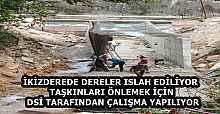 İKİZDEREDE DERELER ISLAH EDİLİYOR  TAŞKINLARI ÖNLEMEK İÇİN DSİ TARAFINDAN ÇALIŞMA YAPILIYOR
