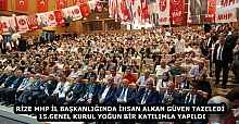 RİZE MHP İL BAŞKANLIĞINDA İHSAN ALKAN GÜVEN TAZELEDİ  15.GENEL KURUL YOĞUN BİR KATILIMLA YAPILDI
