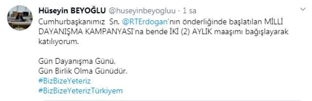 Cumhurbaşkanı Erdoğan'ın başlattığı kampanyaya destek yağdı Cumhurbaşkanı Erdoğan'ın başlattığı kampanyaya destek yağdı