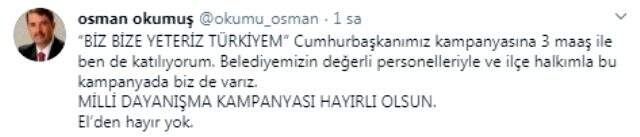 Cumhurbaşkanı Erdoğan'ın başlattığı kampanyaya destek yağdı Cumhurbaşkanı Erdoğan'ın başlattığı kampanyaya destek yağdı